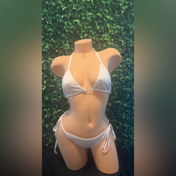 Other - SALE NEW White Rhinestone Bikini Exotic Dancewear StripperWEAR